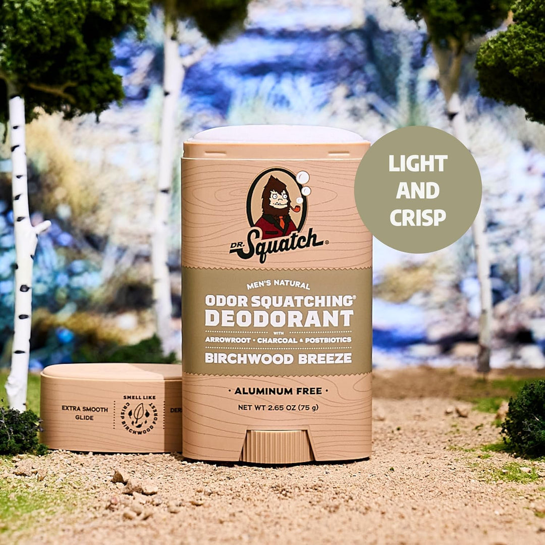 Dr. Squatch Natürliches Deodorant für Männer ohne Aluminium, mit Aktivkohle & Postbiotika für bis zu