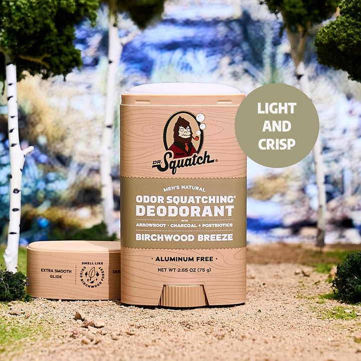 Dr. Squatch Natürliches Deodorant für Männer ohne Aluminium, mit Aktivkohle & Postbiotika für bis zu