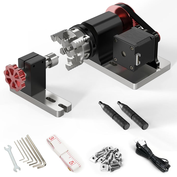 Twotrees CNC-Drehmodul-Kit für TTC450, TTC450 Pro, Lasergravierer Y-Achsen-Drehwalze mit 360°-Drehun