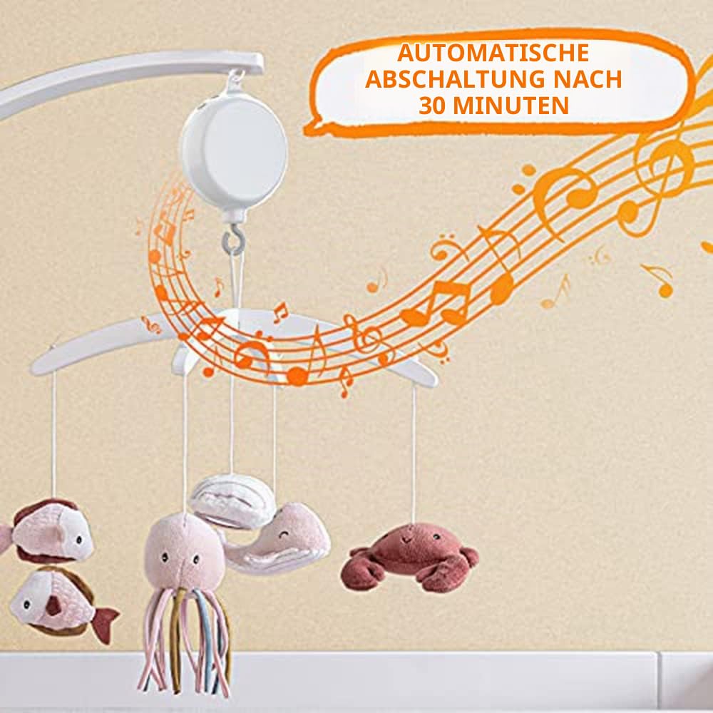Kinderbett Mobile Motor Baby Spieluhr mit 3 LautstäRke Einstellbar 12 Schlaflieder Off 30 Minuten