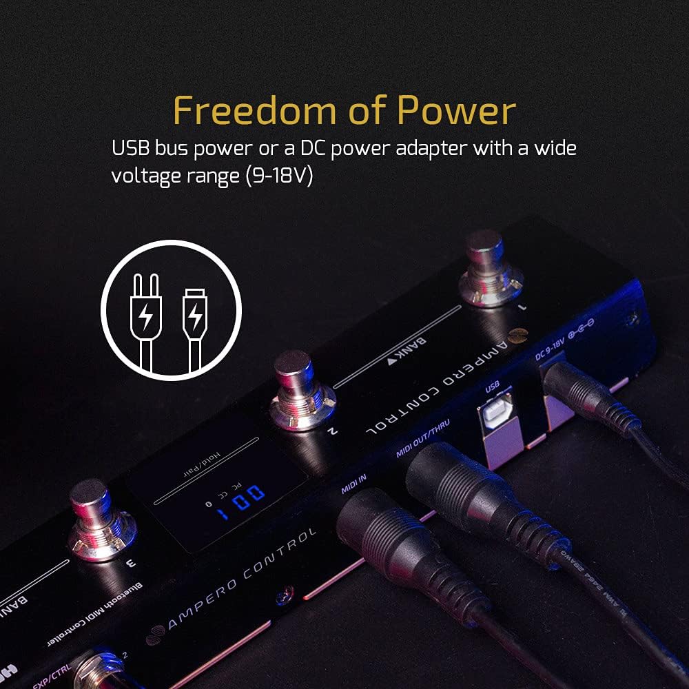 HOTONE MIDI Foot Controller Pedal Bluetooth Ampero Control 4 Taste