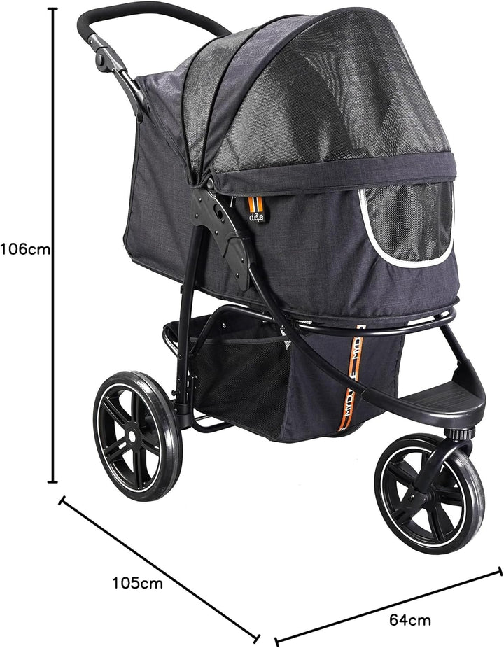 My Duque Cooper - Hundewagen & Haustier Buggy bis 32 kg mit Ablagekorb für Einkäufe, einfach faltbar