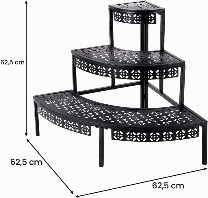 3 Stufen Metall Blumentreppe, Pflanzentreppe Blumenbank, Pflanzenregal Blumenregal, Pflanzenständer