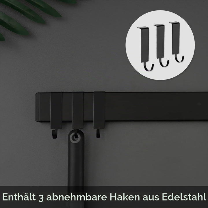 [Verbesserte 60cm]Trhillsbrad Magnetleiste Messer, 60cm Messerhalter Magnetisch mit 3 Haken Edelstah