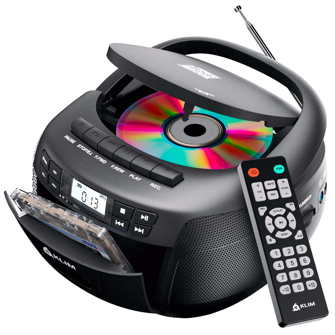 KLIM CD Player mit Kassette, Kassettenspieler, Kassettenrekorder, Radio mit CD und Kassette, CD Play