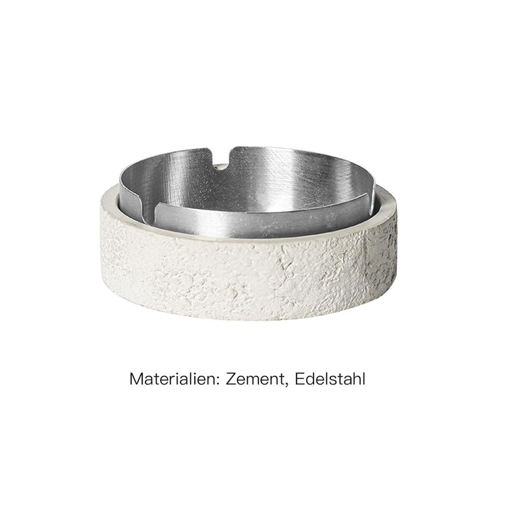 Dekorative Tisch Aufbewahrungsbox mit Deckel aus Zement & Edelstahl, Geruchsdicht, Windfest, Für Inn