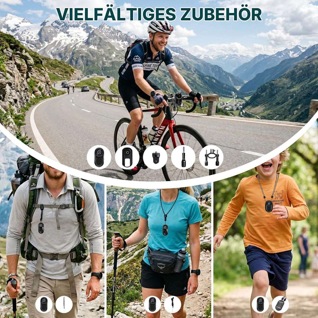 Actionkamera mit WiFi 2K, Verbesserte HD Mini-Action-Kamera | Daumen-Action Sportkamera mit Magnetha