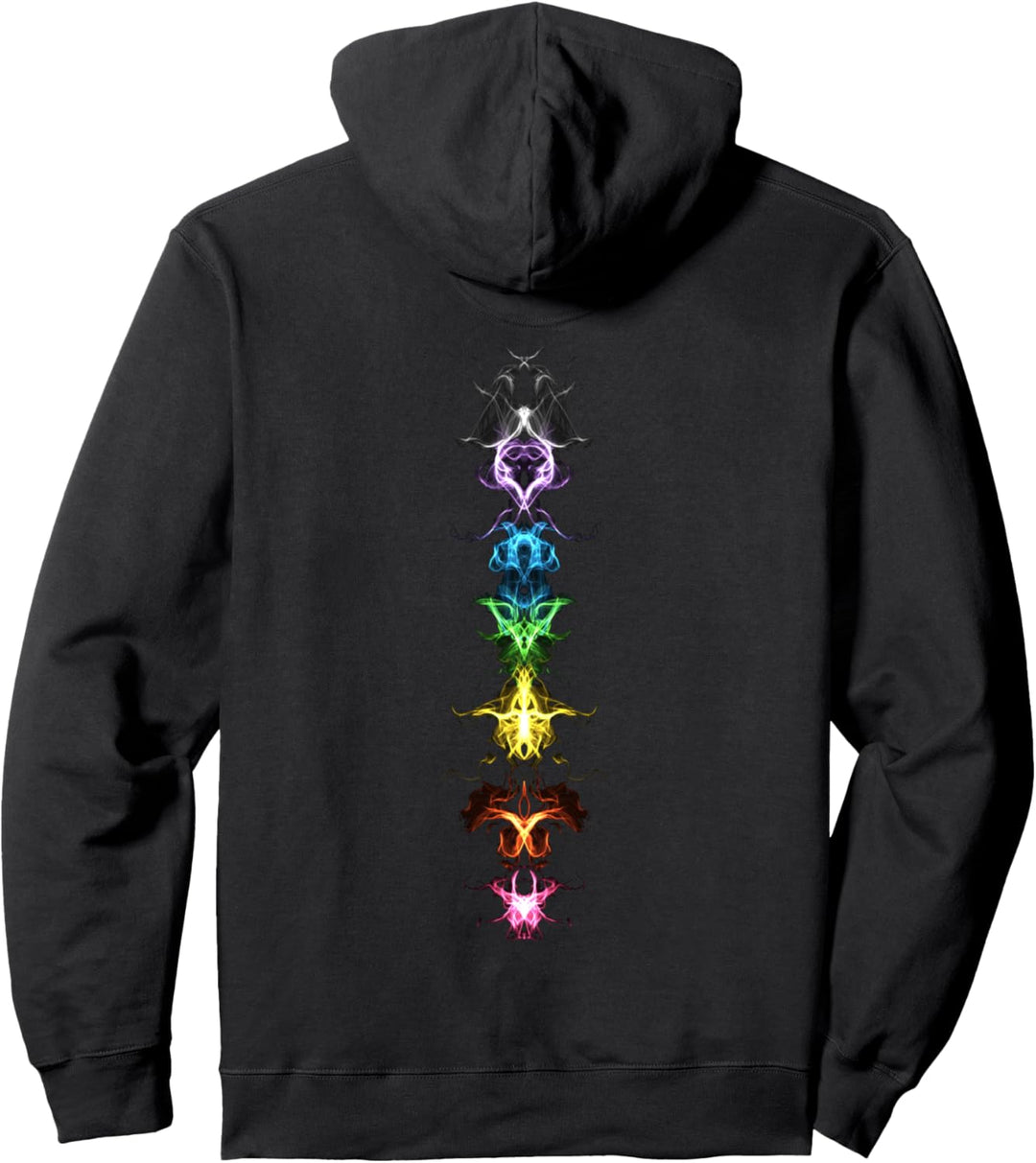 Chakra Regenbogen Yoga Meditation Symbol Spirituell Fraktal Pullover Hoodie