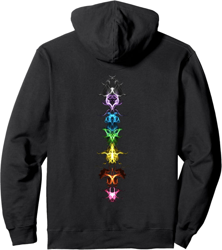 Chakra Regenbogen Yoga Meditation Symbol Spirituell Fraktal Pullover Hoodie