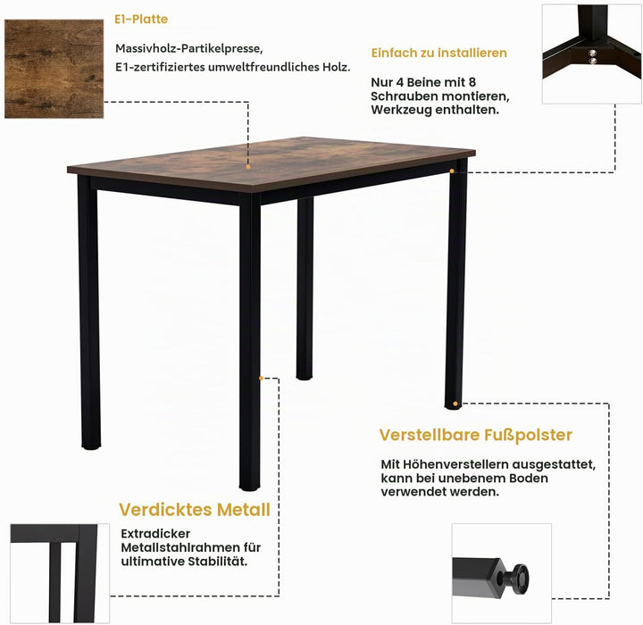 sogesfurniture Schreibtisch Computertisch Büromöbel PC Tisch, Stabil Bürotisch Arbeitstisch Esstisch