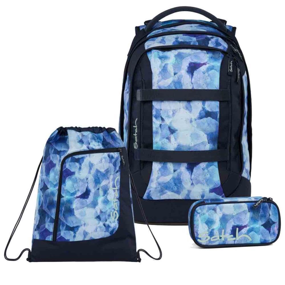 Satch Pack Schulrucksack Set 3tlg. inkl. Schlamperbox und Sportbeutel (Blurry Sky), Blurry Sky