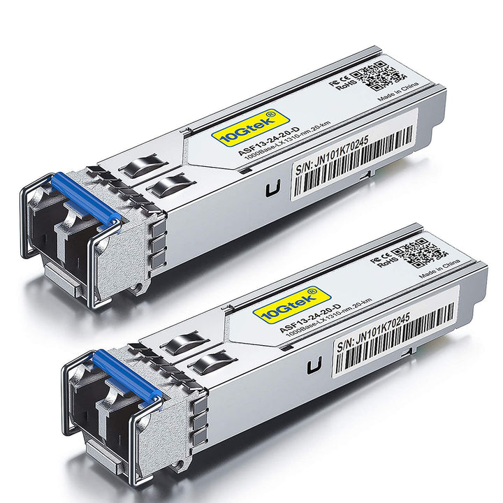 [2 Stück] 1G SFP LX Singlemode Mini Gbic Modul, 1000Base-LX LC Transceiver Kompatibel für Cisco GLC-