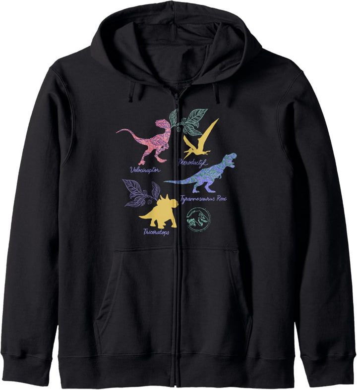 Jurassic World Bunte Dinos Tropisch Kapuzenjacke