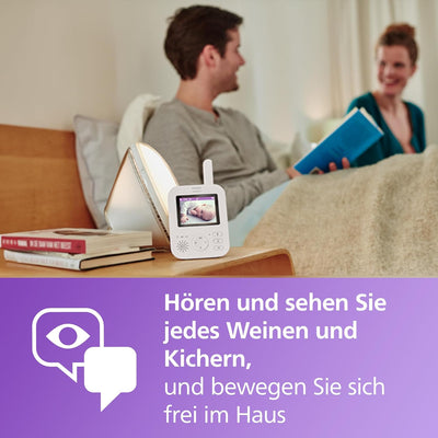 Philips Avent Babyphone mit Kamera Advanced, 1080p – sicheres Video Babyphone, 2,8 Zoll Bildschirm,