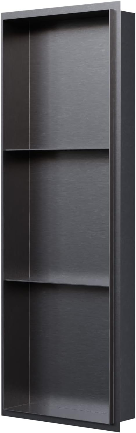 BERNSTEIN® Wandnische aus Edelstahl NT309010X 30 x 90 x 10 cm randlos mit Ablagefach Duschablage für