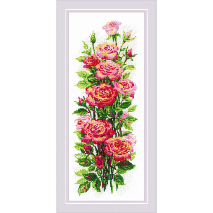 RIOLIS Counted Cross Stitch Kit 7.75"X19.75"-Blooming Roses (14 Count)