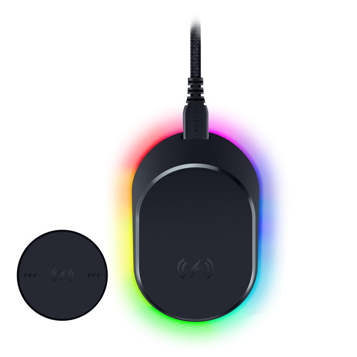 Razer Mouse Dock Pro & Charging Puck - (Magnetische drahtlose Ladestation, Hyperspeed 8K Hz, 8 RGB C