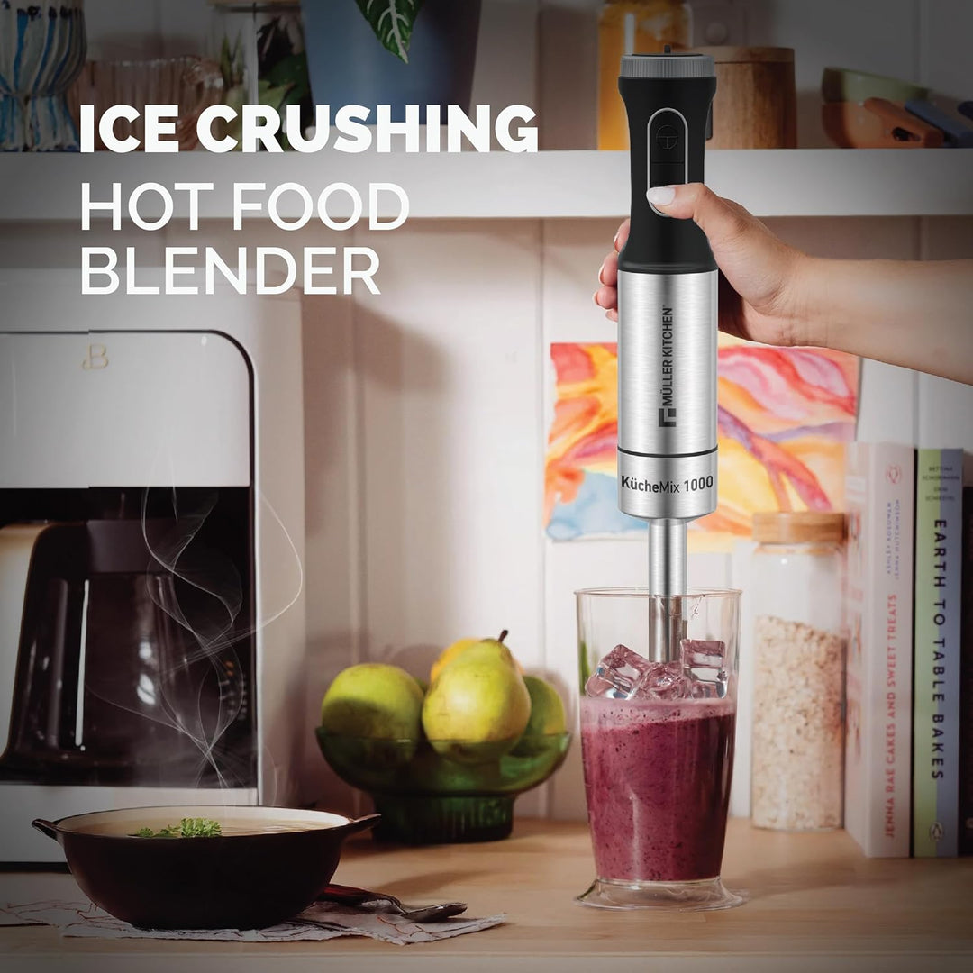 Muller Kitchen MK-6071 Stabmixer (1000 W, Gehäuse und Klinge aus Edelstahl, leiser Motor, ergonomisc