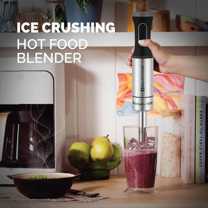 Muller Kitchen MK-6071 Stabmixer (1000 W, Gehäuse und Klinge aus Edelstahl, leiser Motor, ergonomisc