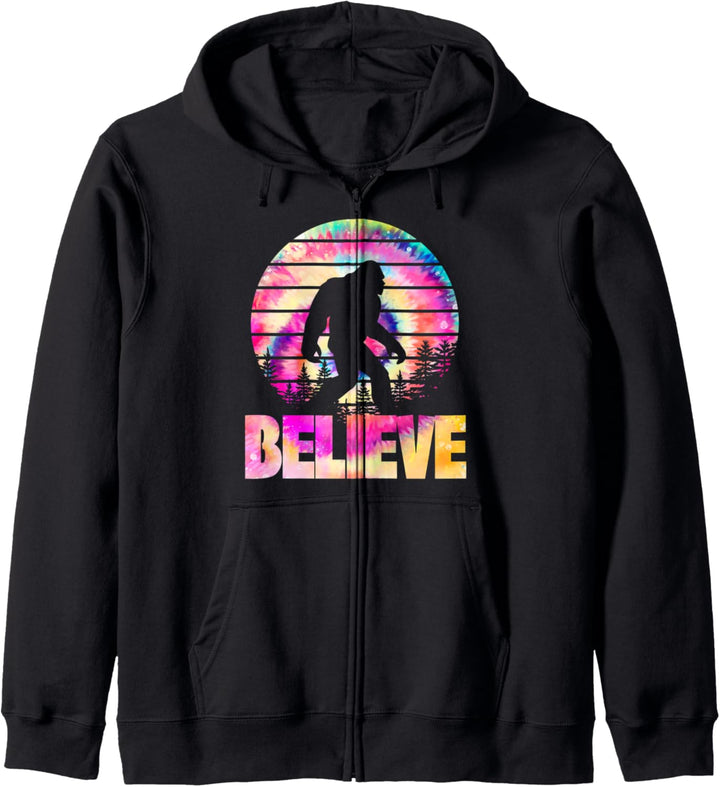 Vintage Retro Style Rainbow Bigfoot Silhouette design Kapuzenjacke