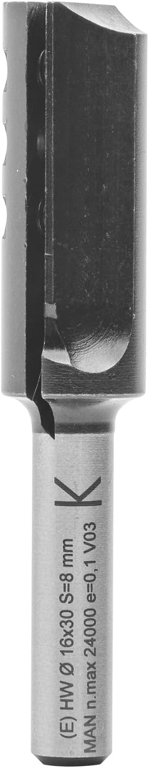 ENT 20046 Wendeplatten - Nutfräser HW, Schaft (S) 8 mm, Durchmesser (D) 16 mm, NL 30 mm, Z1, GL 74 m