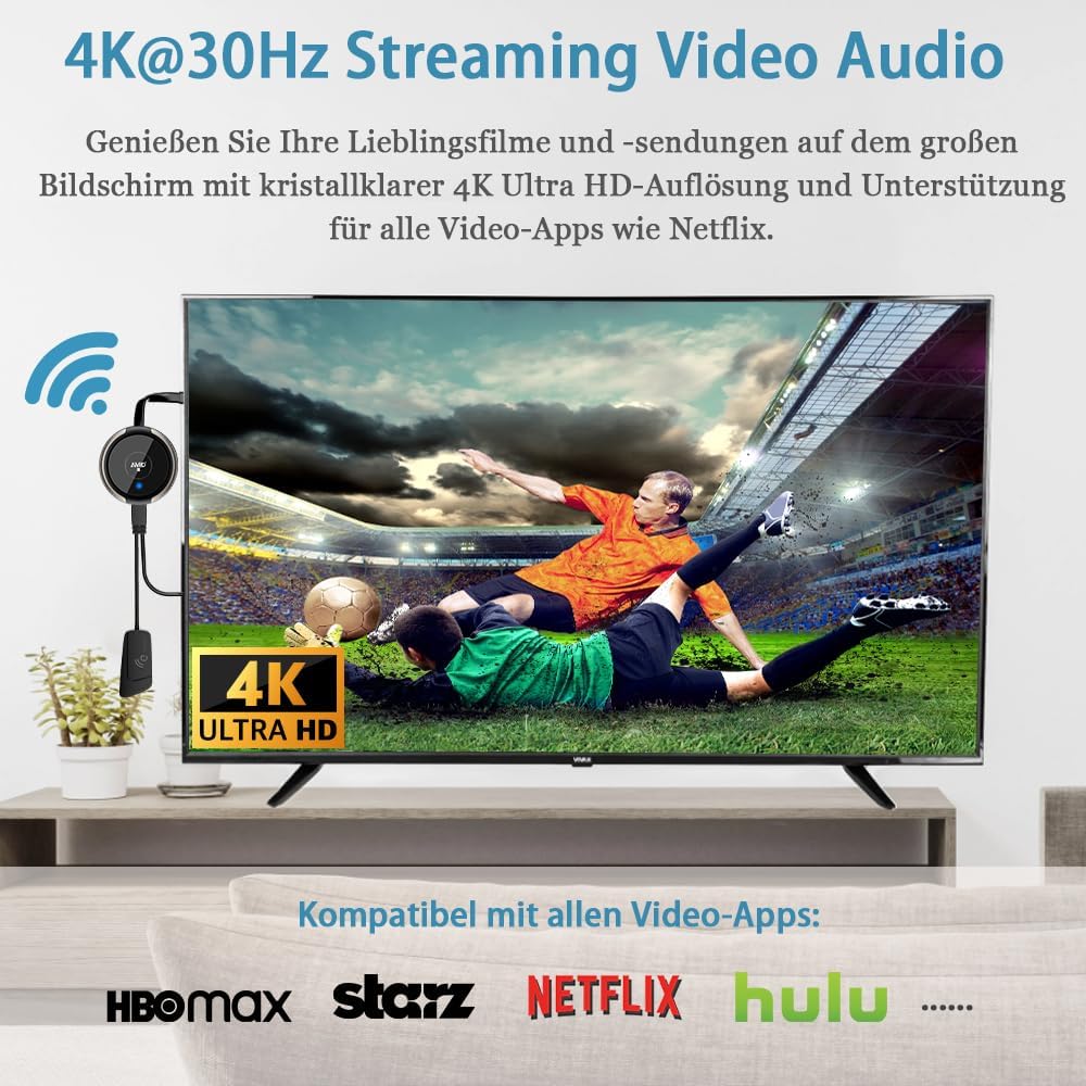 Wireless HDMI Transmitter and Receiver - Funkübertragung HDMI 4K, 5G Drahtlos HDMI Sender und Empfän