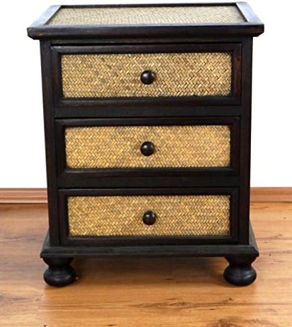 livasia Asiatischer Rattankommode, Nachtschrank, Nachtkommode (Nr.20)