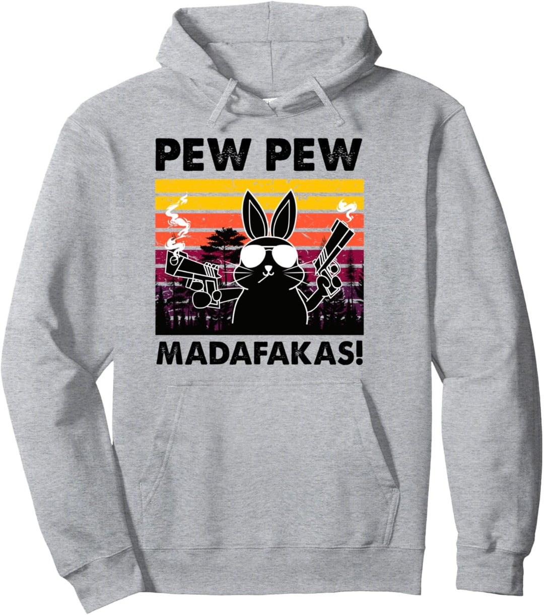 Pew Pew Madafakas Damen Kaninchen Crazy Hasen Madafakas Pullover Hoodie