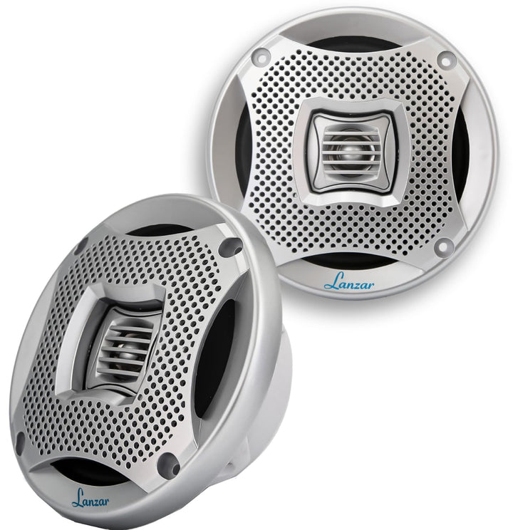Lanzar AQ6CXS 2-Wege-Marine-Lautsprecher (400 W, 16,5 cm/6,5 Zoll), silberfarben
