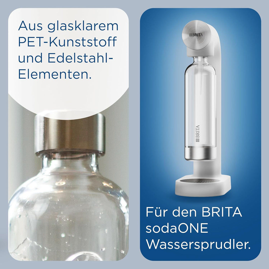 BRITA Flaschen 2er-Pack für Wassersprudler sodaONE | 2X 1 Liter Ersatzflaschen | Leichte, BPA-freie