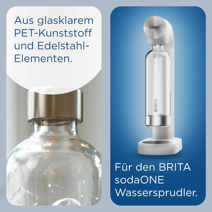 BRITA Flaschen 2er-Pack für Wassersprudler sodaONE | 2X 1 Liter Ersatzflaschen | Leichte, BPA-freie