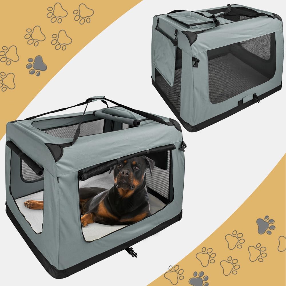 Faltbare Hundebox Transporttasche Transportbox Auto für Katze Hunde Grosse Kleine Box Bag Bed Decke
