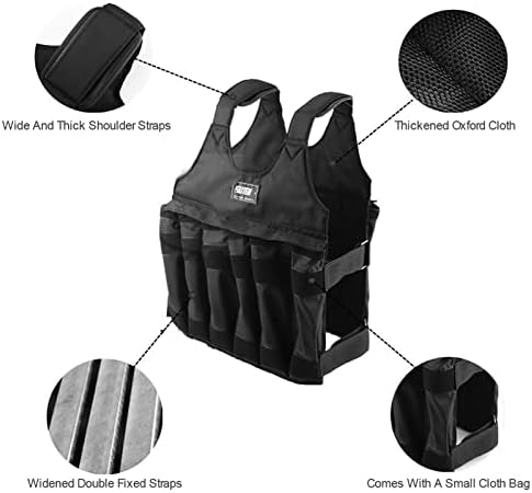 Estink Gewichtsweste(Leere Weste ohne Stahlplatte), Verstellbare Trainingsweste Gilet Gewichtete, Ma