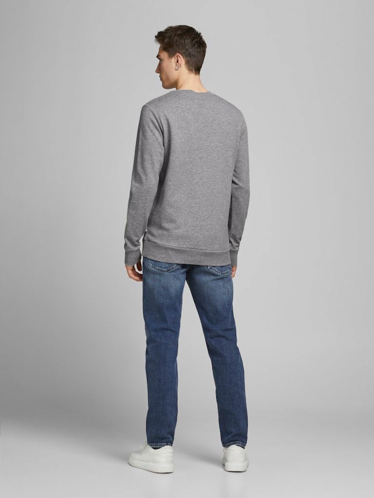 JACK &amp; JONES Mens Basic Crew Neck XS Grau (Medium Grey Melange/Reg Fit), XS Grau (Medium Grey Melang