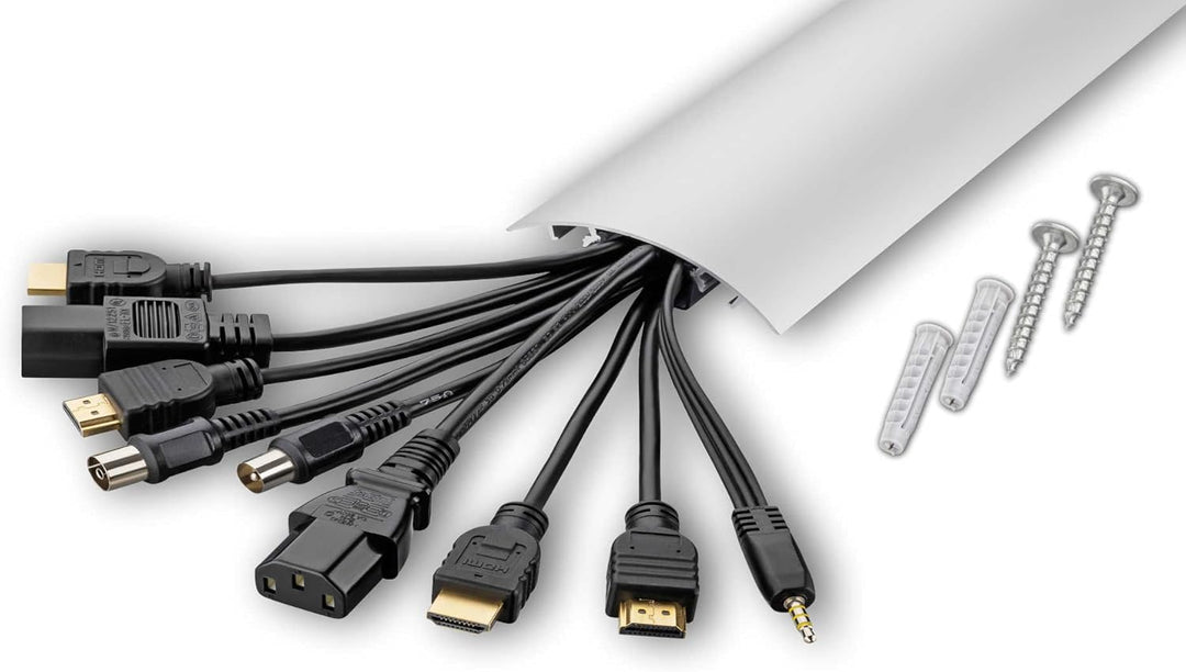 TV Design Aluminium Kabelkanal Weiss matt RAL9003 lackiert in verschiedenen Längen von ALUNOVO (Läng