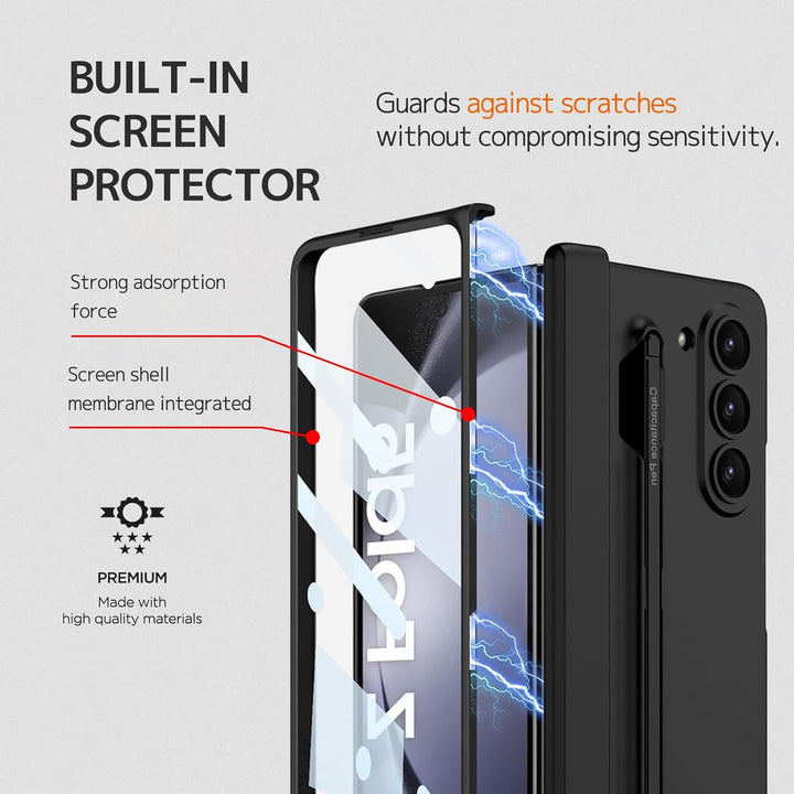 NINKI für Samsung Galaxy Z Fold 6 Handyhülle mit Slim S Pen Scharnier Schutz, Magnetische schützende