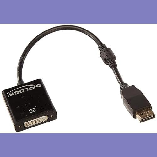 Delock Adapterkabel DisplayPort 1.2 Stecker > DVI 24+5 Buchse 4K Aktiv, schwarz 1 DisplayPort 1.2 St