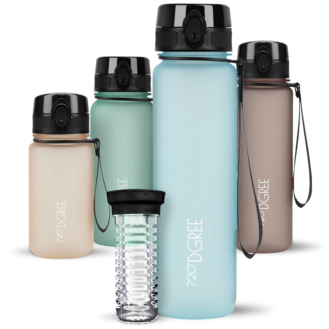 720°DGREE Trinkflasche “uberBottle“ 350ml, 500ml, 650ml, 1l, 1,5 Liter softTouch +Früchtebehälter -