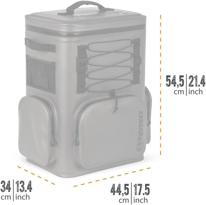 Petromax Kühlrucksack | 8 Tage Passive Kühlung ohne Strom (192 Stunden) | Rückenpolsterung | stabil
