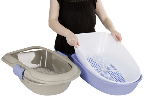 Stefanplast 81579 Katzentoilette „FURBA“ und „FURBA Maxi“ | Katzenklo mit Reinigungssieb und 2 Schal