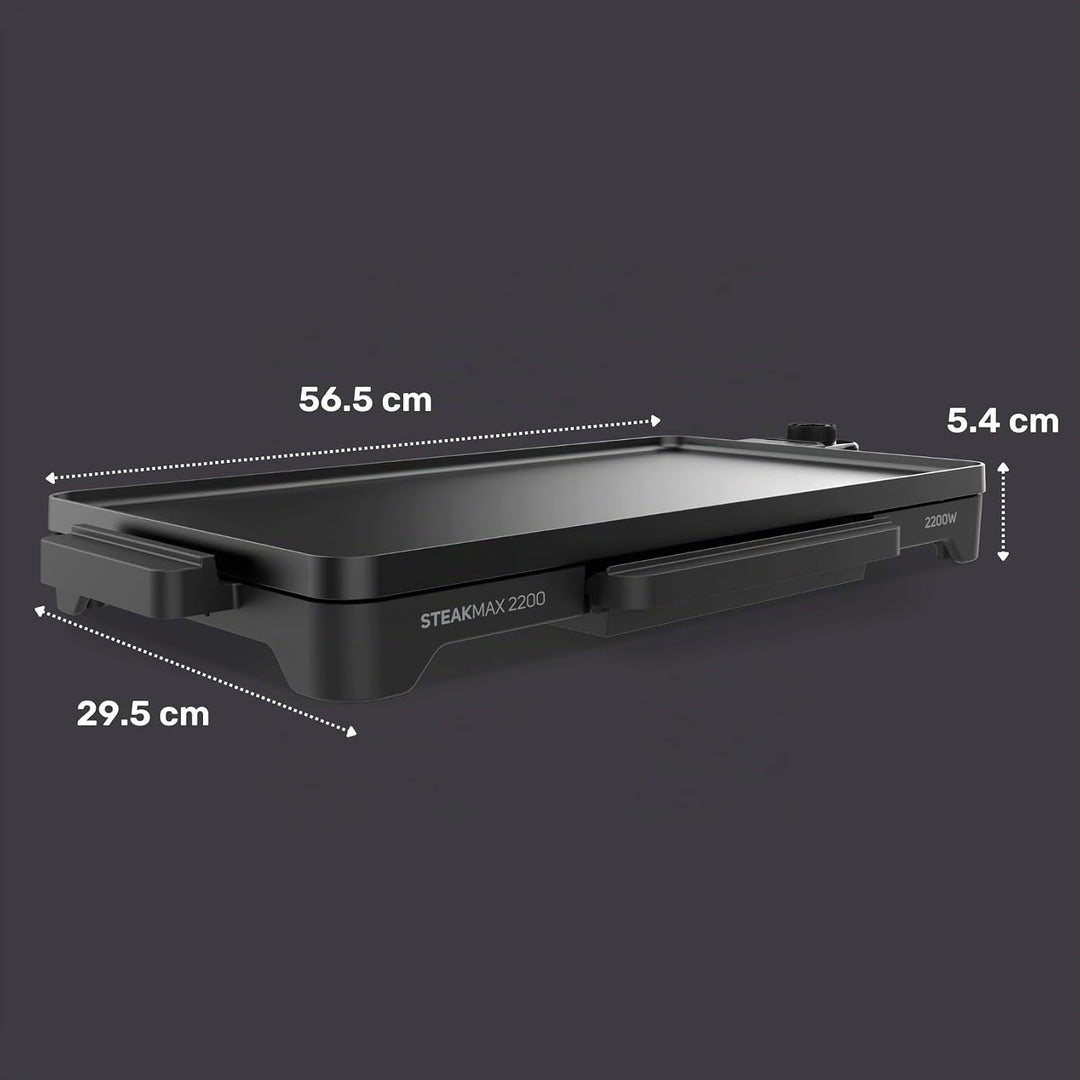 Taurus - Elektrische Grillplatte Steakmax 2200 | 2200W | Antihaftbeschichtung ohne PFOA | Grosse Flä
