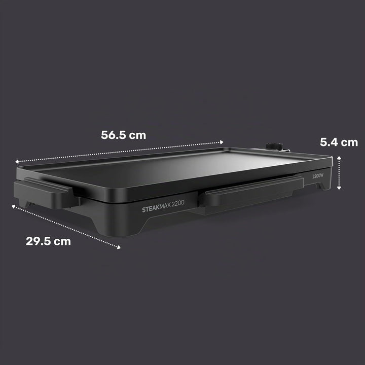 Taurus - Elektrische Grillplatte Steakmax 2200 | 2200W | Antihaftbeschichtung ohne PFOA | Grosse Flä