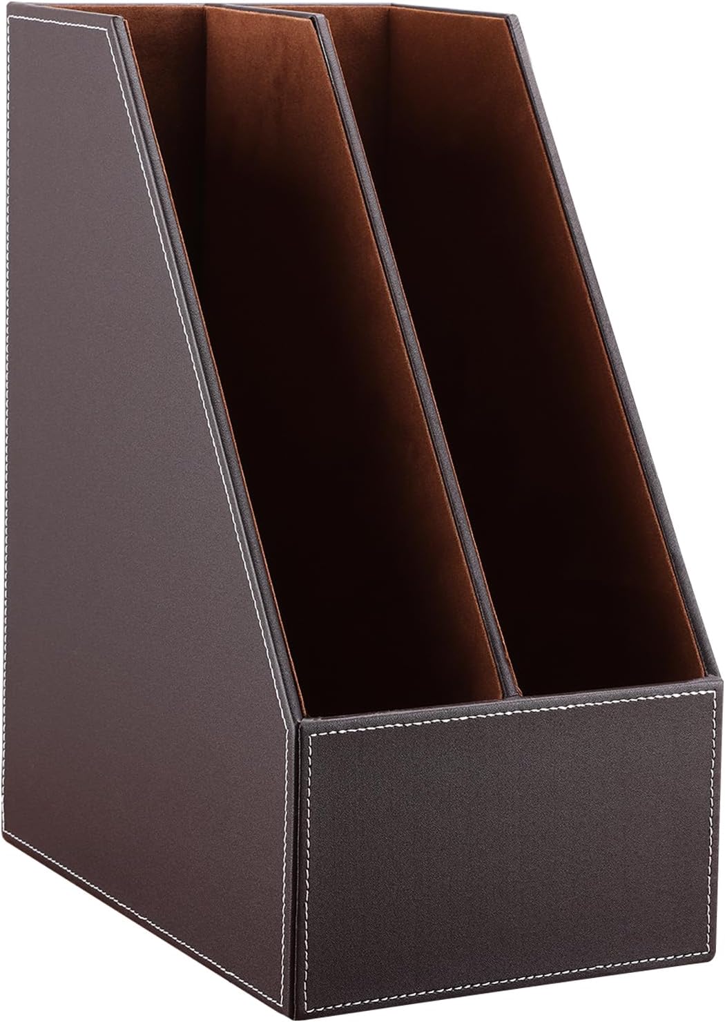 KINGFOM A4 Leder Stehsammler 2-slot Braun, 2-slot Braun