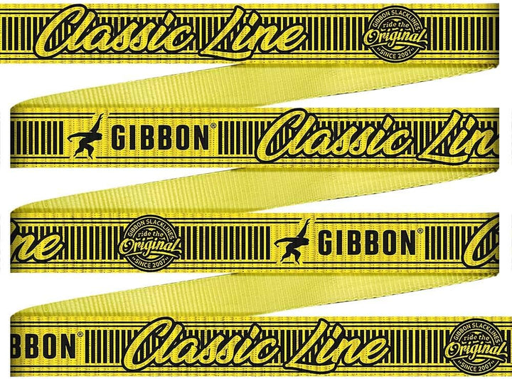 Gibbon Slacklines Classic Line, Gelb, 25 Meter Komplettset