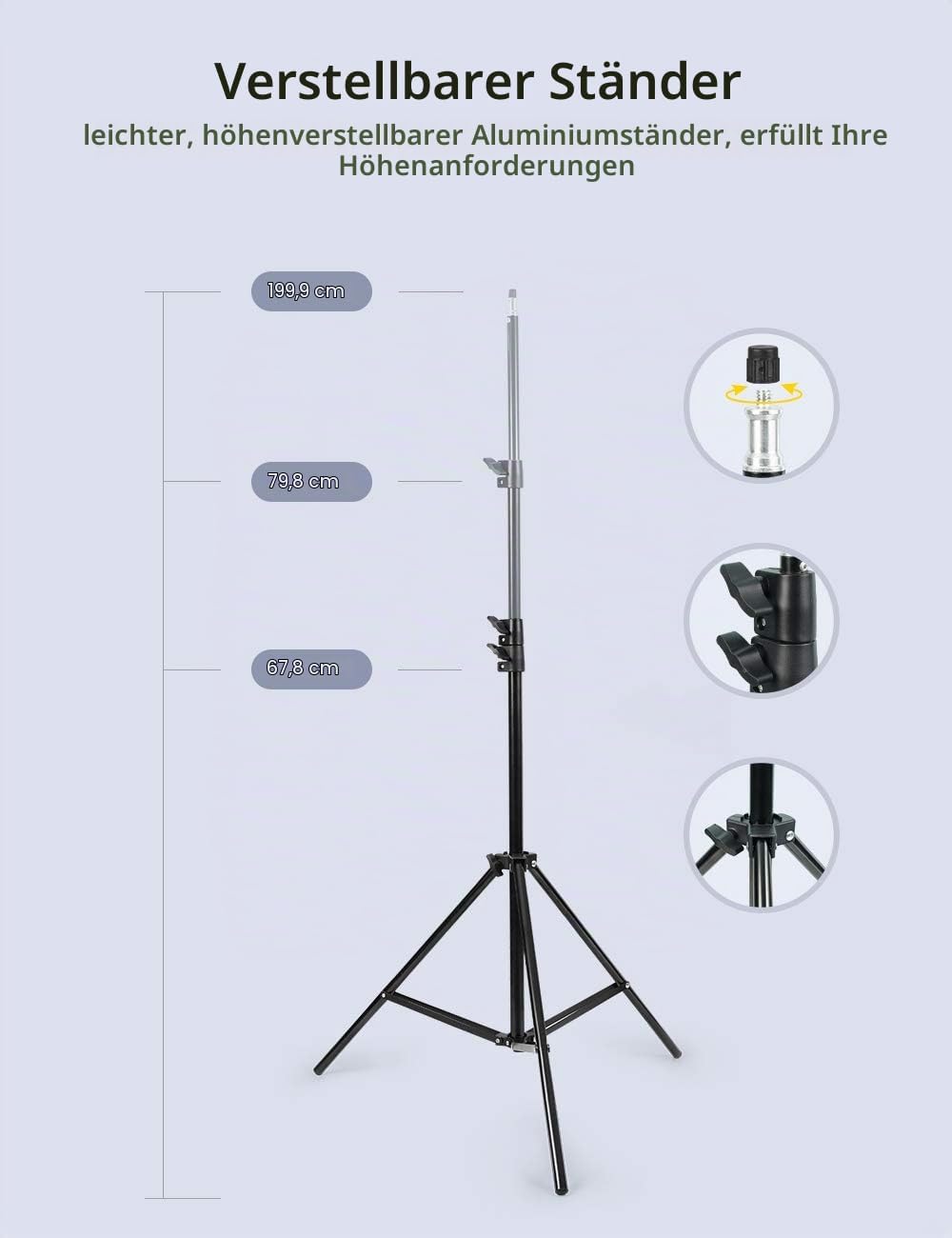 RALENO Softbox Fotostuido Set, 50 x 70cm Fotografie-Dauerbeleuchtungssystem mit 2 x 85W 5500K Glühbi
