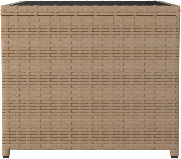 FIRBNUS 45x45x40 cm Garten Beistelltisch mit Glasplatte Couchtisch Balkontisch Terrassentisch Garten