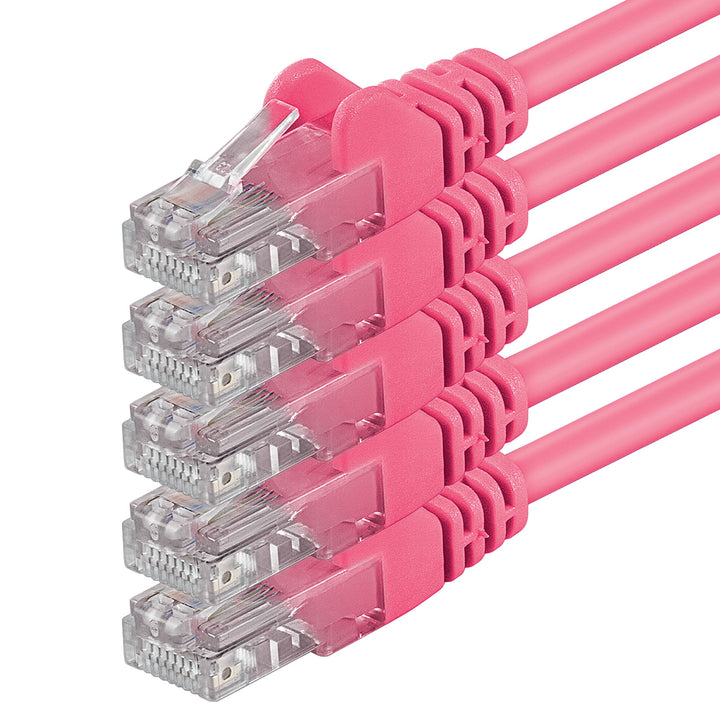 1aTTack.de 5m - magenta - 5 Stück - (PACK) - CAT.6 CAT6 Ethernet-Lan-Netzwerk-Kabel 1000 Mbit/s Patc
