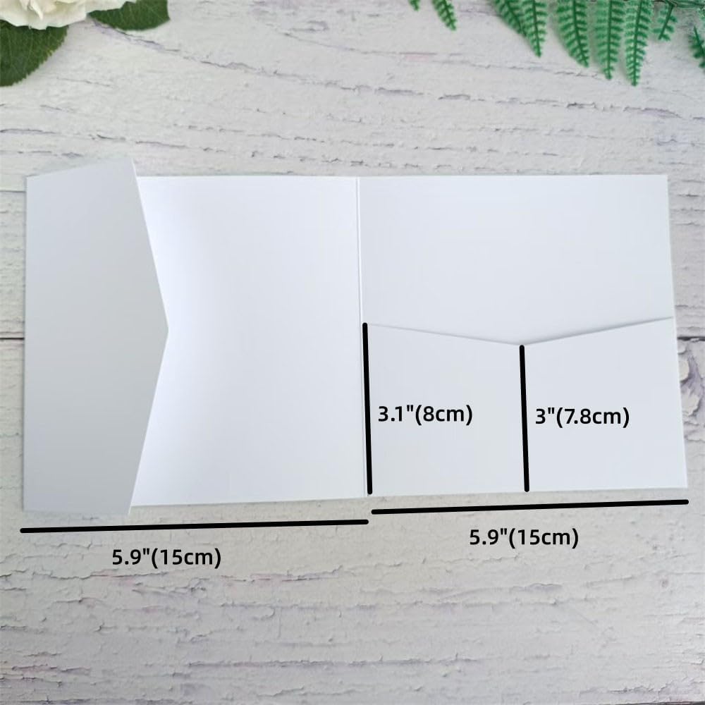 MillaSaw Hochzeitseinladungskarte, matt, Weiss, 15 x 15 cm, 25 Stück (mattes Weiss), mattes Weiß