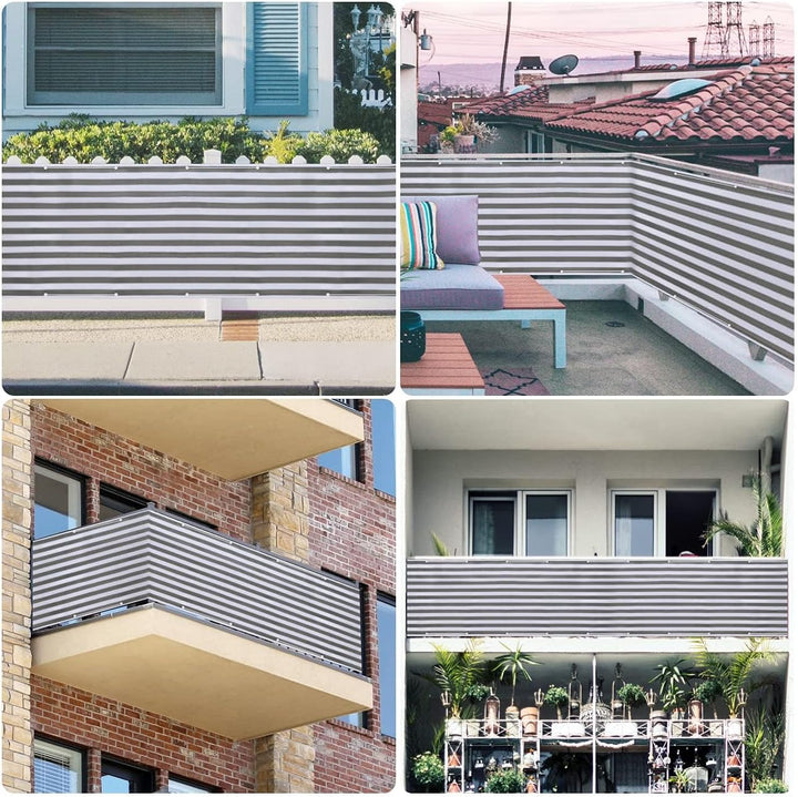 Sekey Balkon Sichtschutz Balkonabdeckung HDPE 220 g/m², 75x300cm, Leicht Transparent Wind- und UV-Sc
