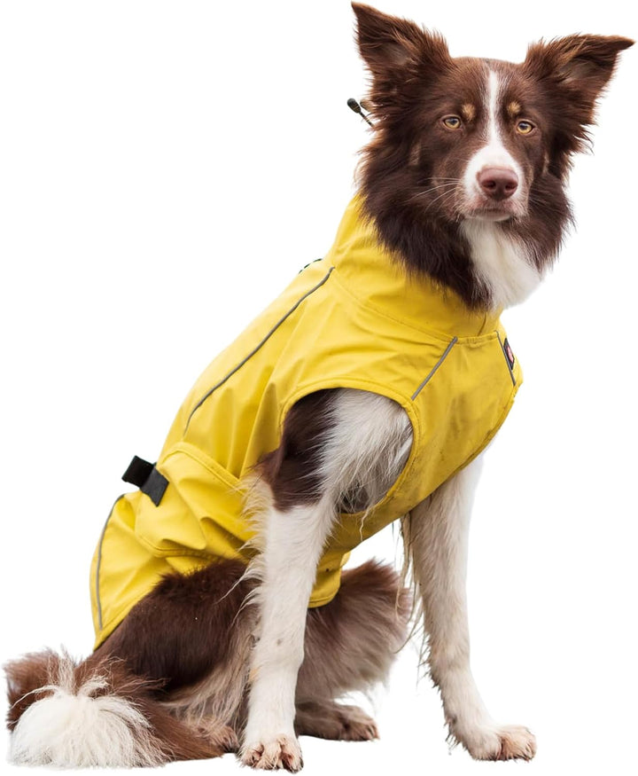 TRIXIE Regenmantel Vimy für Hunde L gelb – Hunde-Regenjacke mit reflektierenden Elementen für mehr S